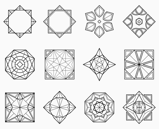 对称几何形状的集合图片下载