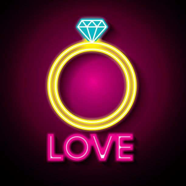 霓虹灯光的爱情海报图片下载