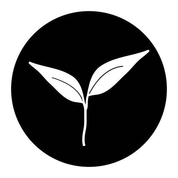 带有白色嫩芽图标的按钮图片下载