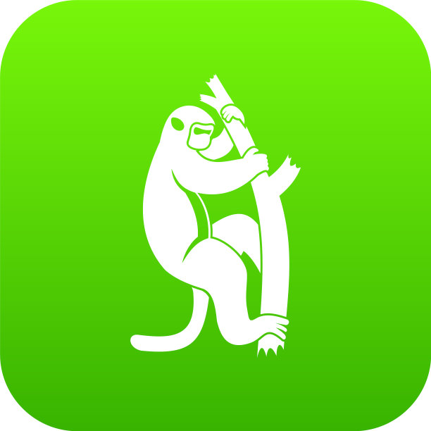 树上的猕猴图标数字绿色图片下载