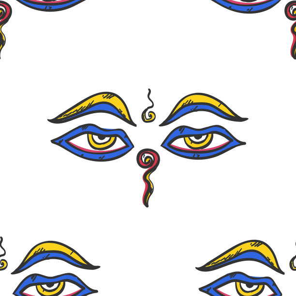 佛智眼无缝纹瓦佛教图片下载