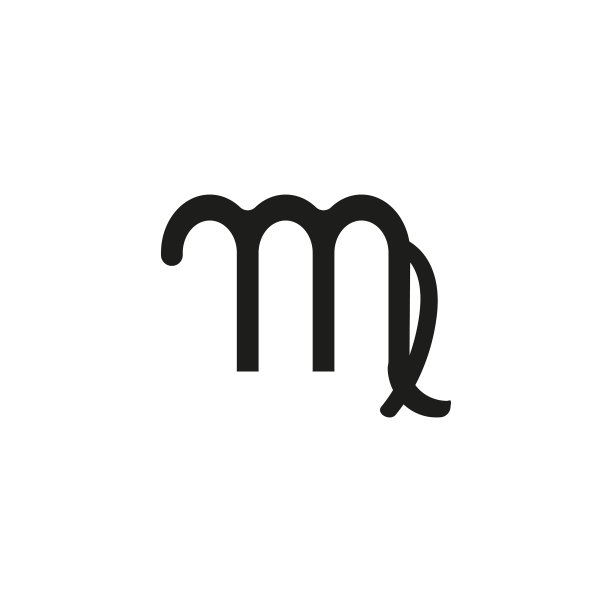 处女座图标孤立在白色背景图片下载