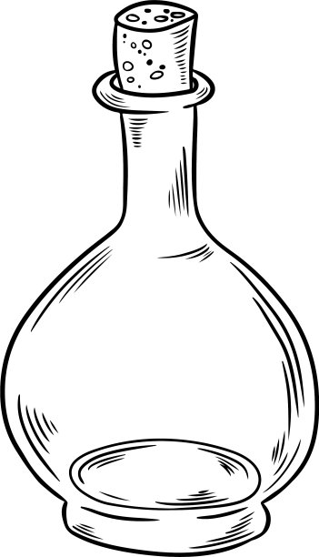 空瓶黑白涂鸦图片下载