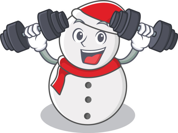 健身雪人卡通人物造型图片下载