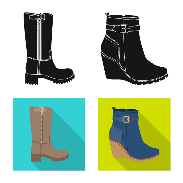 孤立对象的鞋类和妇女标志集图片下载