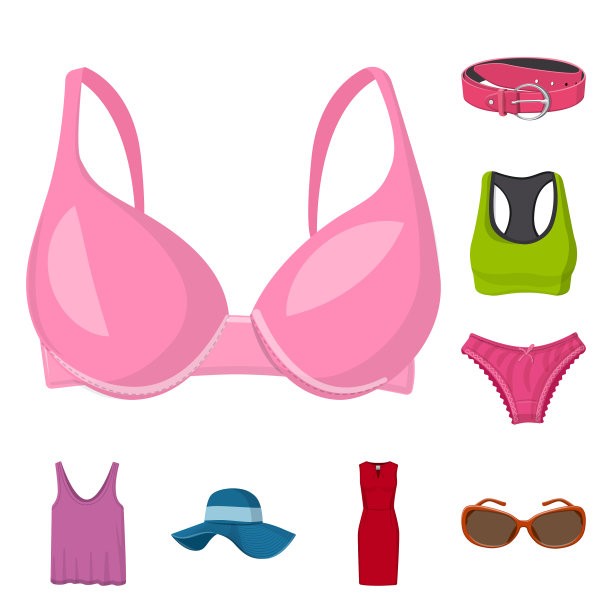 设计女装和服装的图标集图片下载