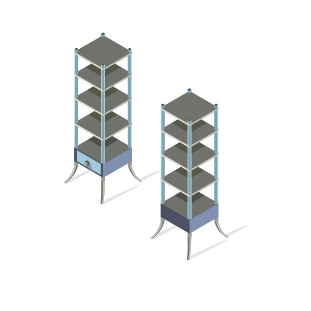 货架等距白色空存储孤立图片下载