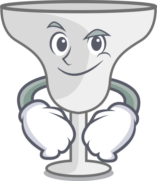 傻笑的玛格丽塔酒杯人物卡通图片下载