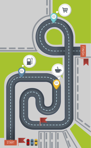 道路图标平坦风格图片下载