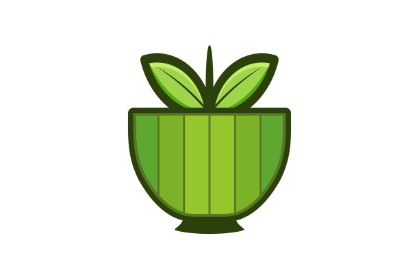 绿色碗和种子标志设计的灵感图片下载