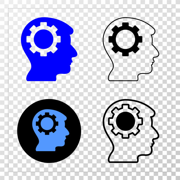 带轮廓的齿轮思考EPS图标图片下载