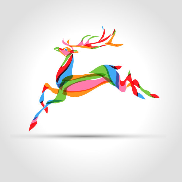 创意鹿色剪影图片下载