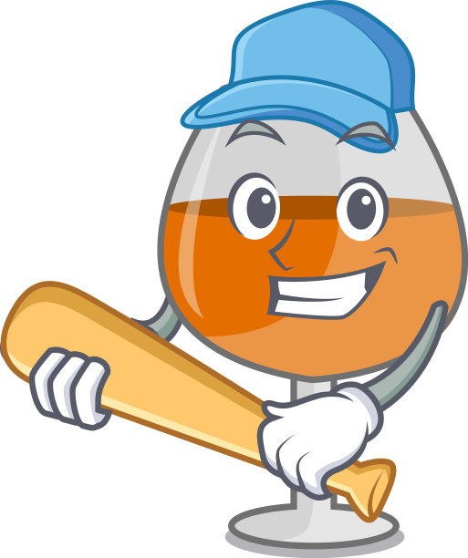 打棒球的干邑气球玻璃角色图片下载