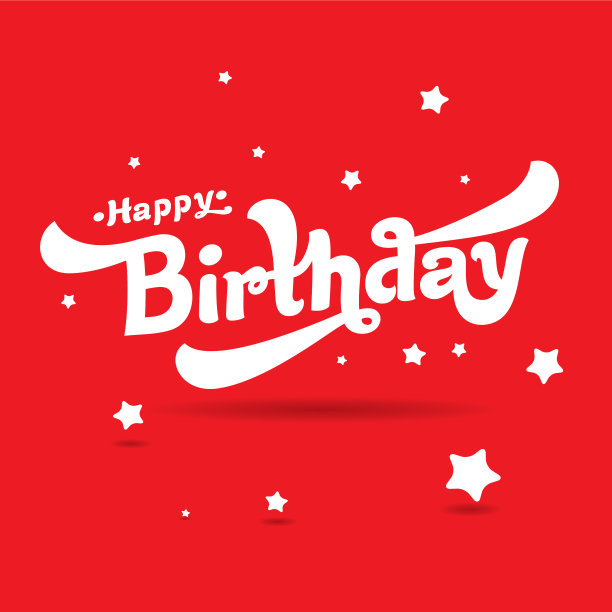 穿着红白衣服的生日快乐图片下载