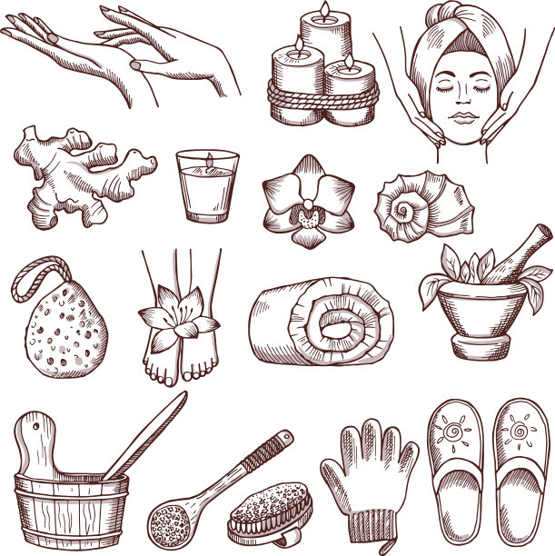 涂鸦图片设置放松或按摩水疗图片下载