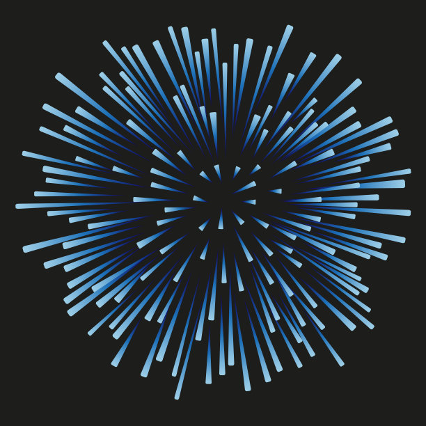 黑色背景上的蓝色烟花图片下载