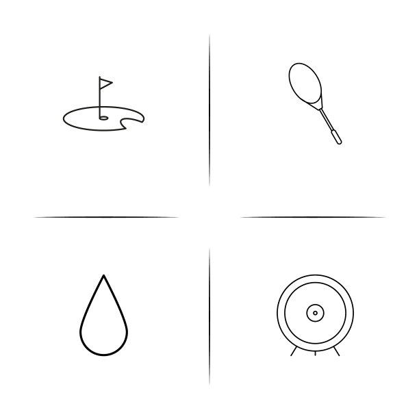 运动健身和娱乐简单的线性图标图片下载