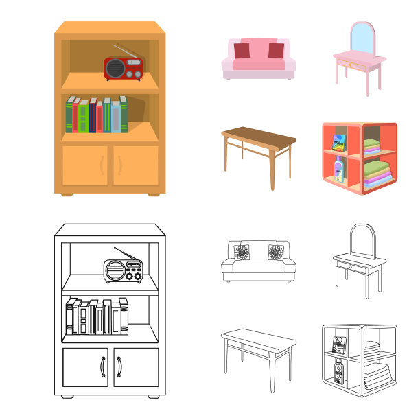 柔软的沙发，梳妆台，餐桌图片下载