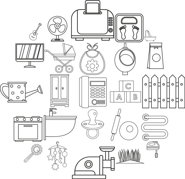 家电图标设置轮廓样式图片下载