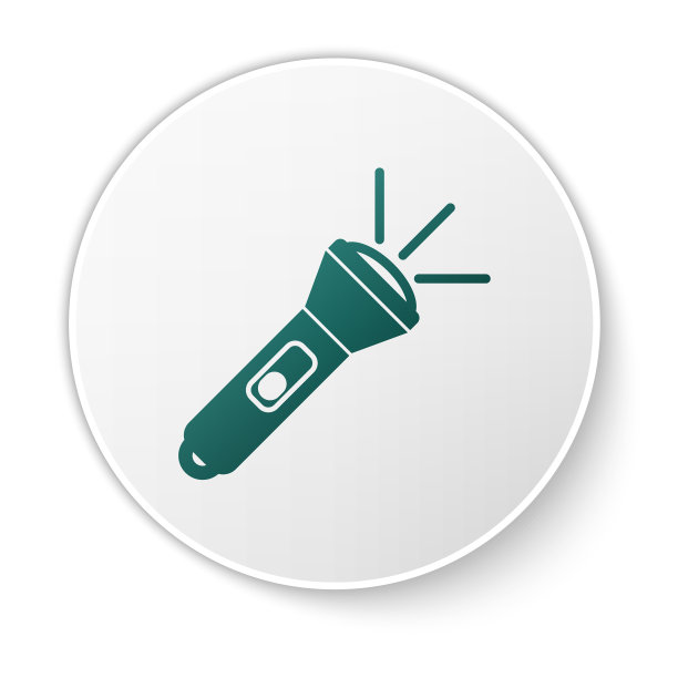 绿色手电筒图标孤立在白色背景图片下载