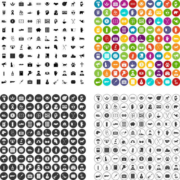 100捐赠图标设置变体图片下载