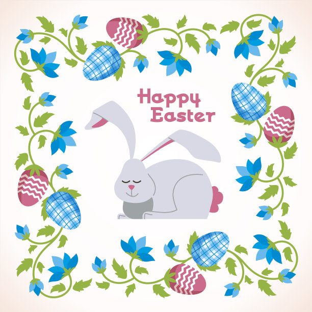 复活节快乐-现代方块卡图片下载
