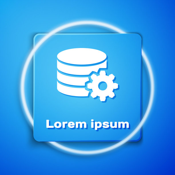 白色设置数据库服务器图标隔离图片下载