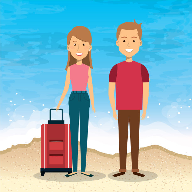 一对夫妇在海滩度假图片下载