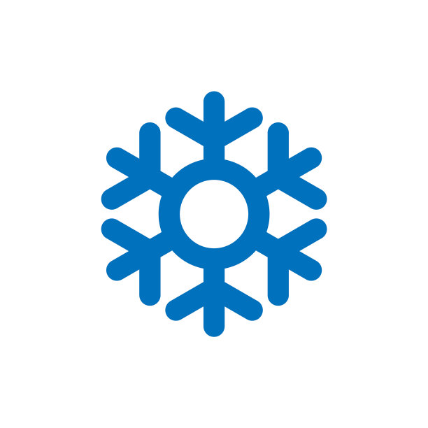 蓝色雪花标志图片下载