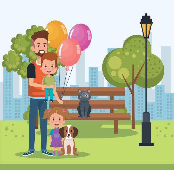 最好的父亲在公园的人物图片下载