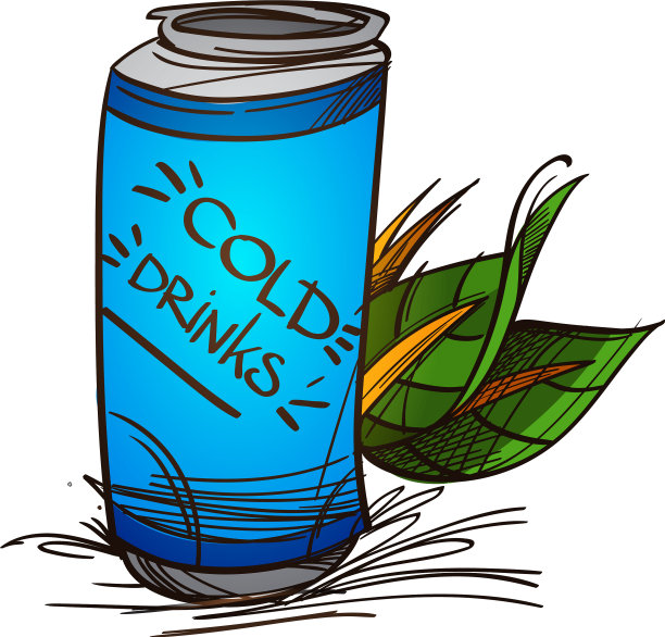 瓶子与饮料在白色背景的快餐图片下载