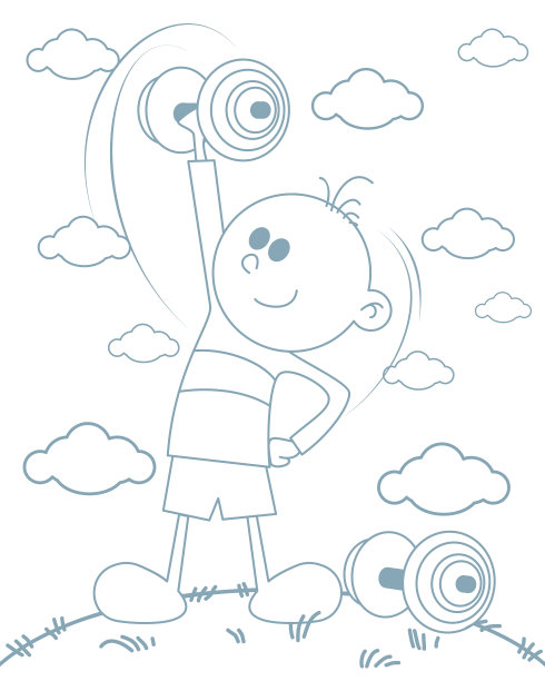 男孩哑铃图片下载