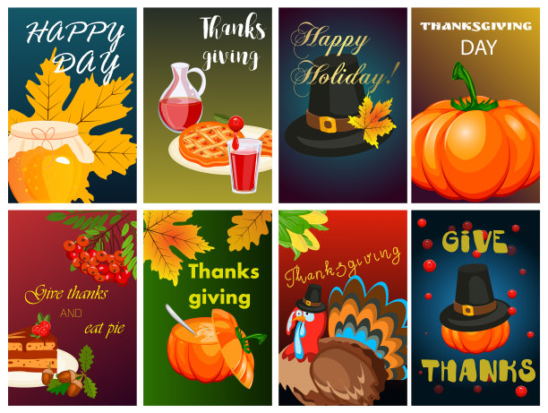感恩节贺卡庆祝横幅设计快乐图片下载
