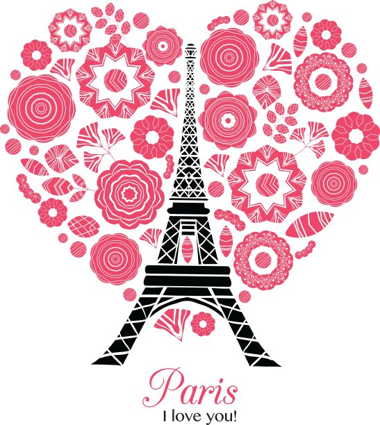 巴黎艾菲尔塔与圣图片下载