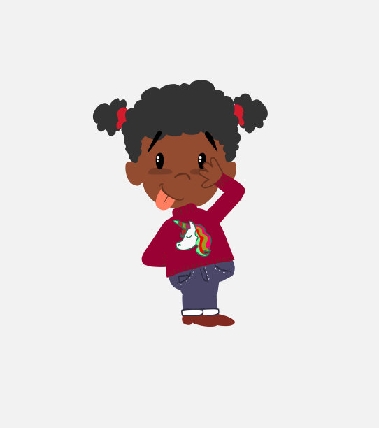 穿着独角兽套头衫的黑人女孩伸出了他的手图片下载