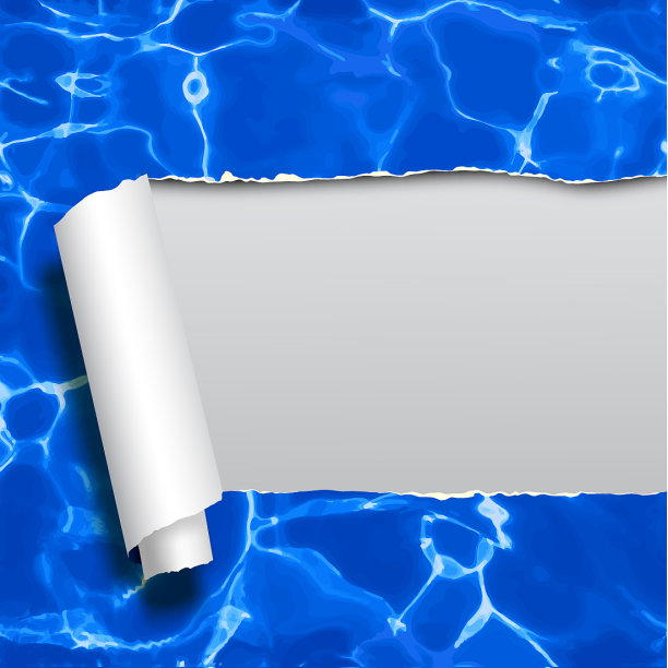 带蓝色水的破纸，没有无缝追踪图片下载