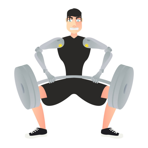 一个戴着假肢的黑头发男子举起了杠铃图片下载