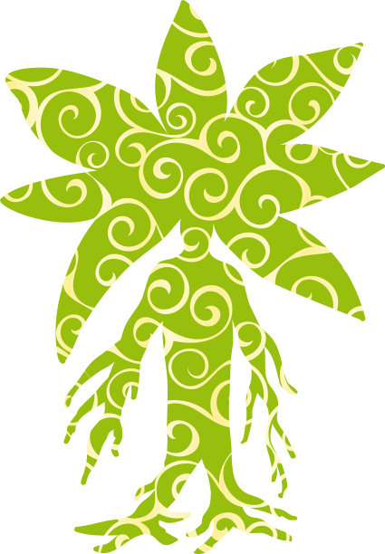 曼陀罗植物图案剪影古老图片下载