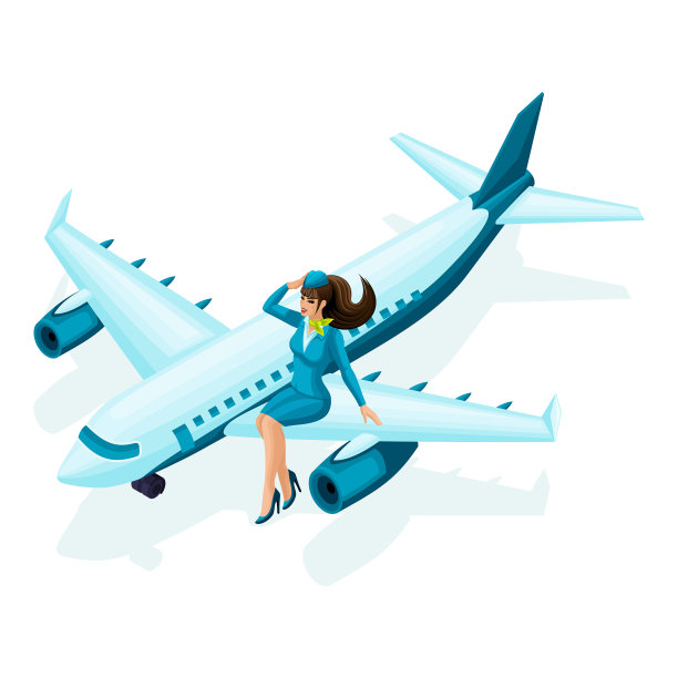 飞机上坐着的空姐很美图片下载