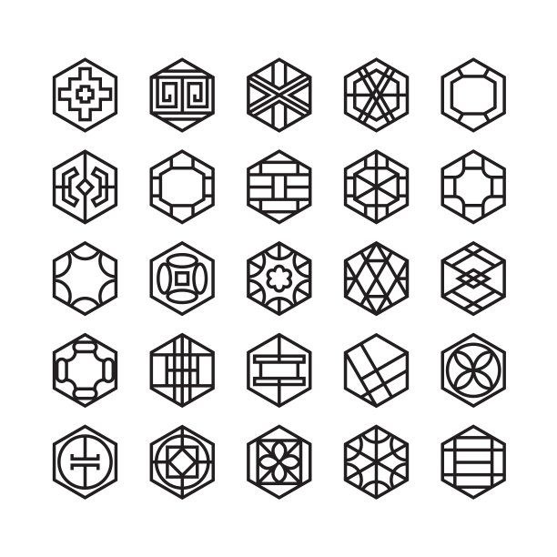 六边形几何图标装饰图片下载