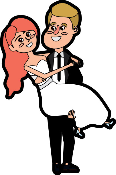 一对幸福的夫妇结婚了，男人怀了他的妻子图片下载