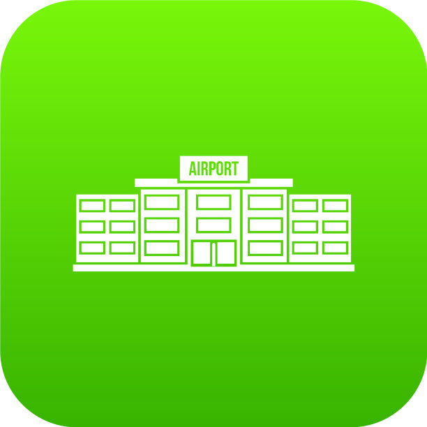 机场大厦图标数码绿色图片下载