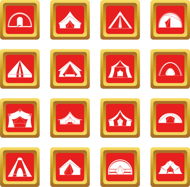 帐篷形式图标设置为红色图片下载