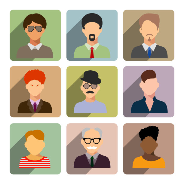 阿凡达商人平图标设置孤立图片下载