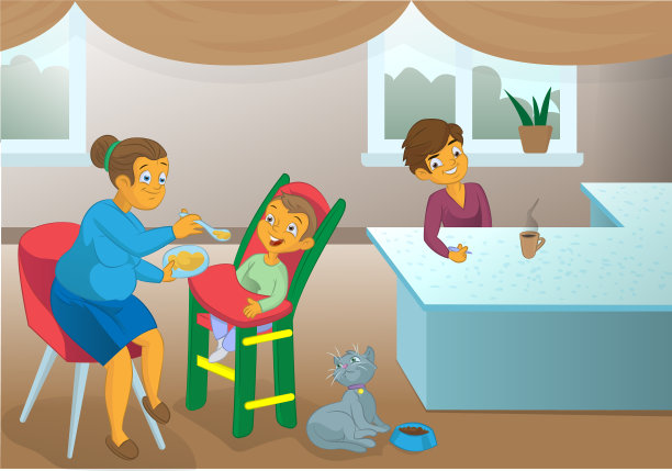 老保姆喂孩子图片下载