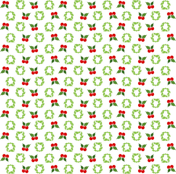 无缝圣诞花环和装饰图案图片下载