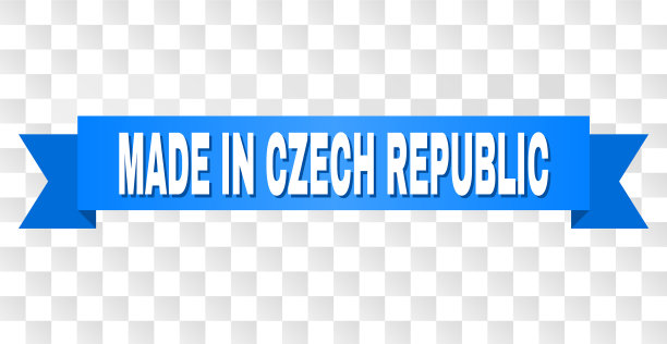 蓝色丝带，标题为捷克共和国制造图片下载