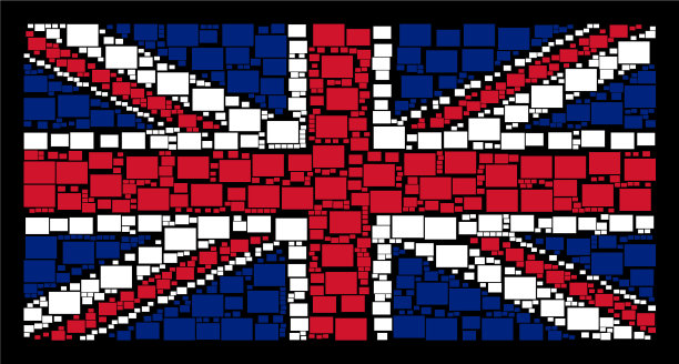 英国国旗的填充矩形图标马赛克图片下载