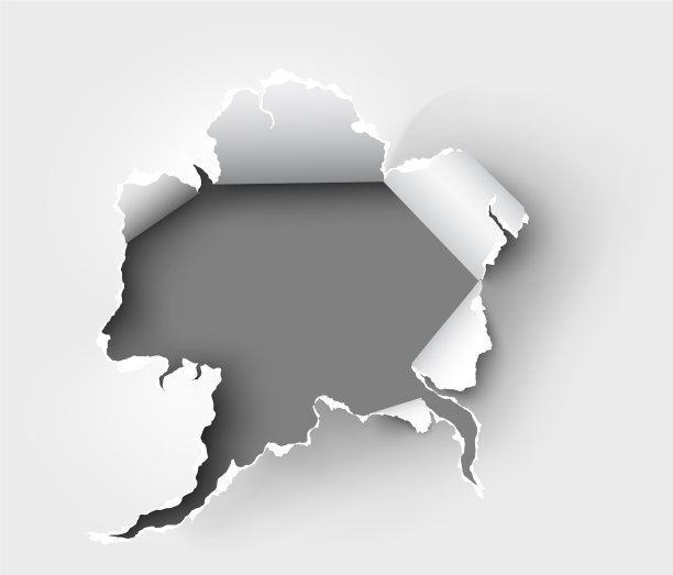 白背上撕破的纸上有个洞图片下载