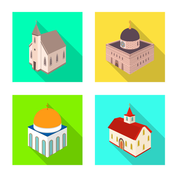 孤立对象庙和历史标志设置图片下载